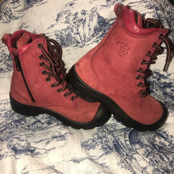 P&F Workwear Red Women’s Work Boots Waterproof Safety Toe Size 5 US - Picture 5 of 13